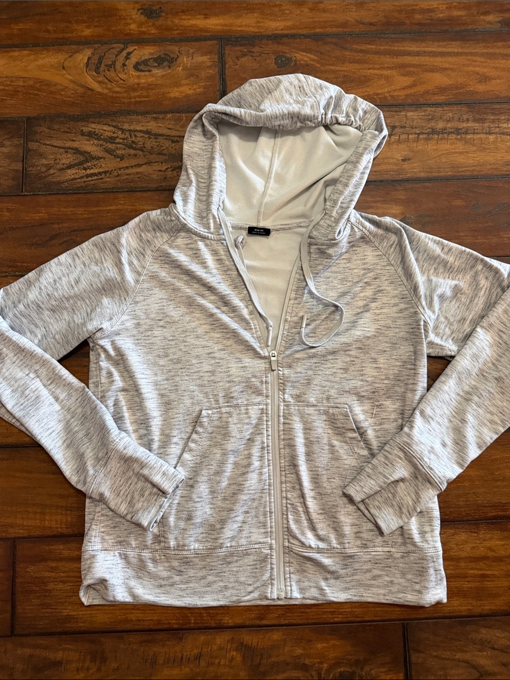 Athletic Works Like New Light Heather Gray Hooded Zip Jacket